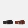 Pier One 2 Pack - Ceinture - Brown/Black -Pier One 3460666fa3784f91aa1eb7fe7aadcc06