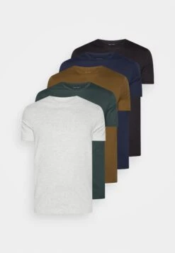 Pier One Unisex 5 Pack - T-Shirt Basique - Black /Dark Blue/Dark Green -Pier One 8476a676b3d442a4819cc5177b9930ad
